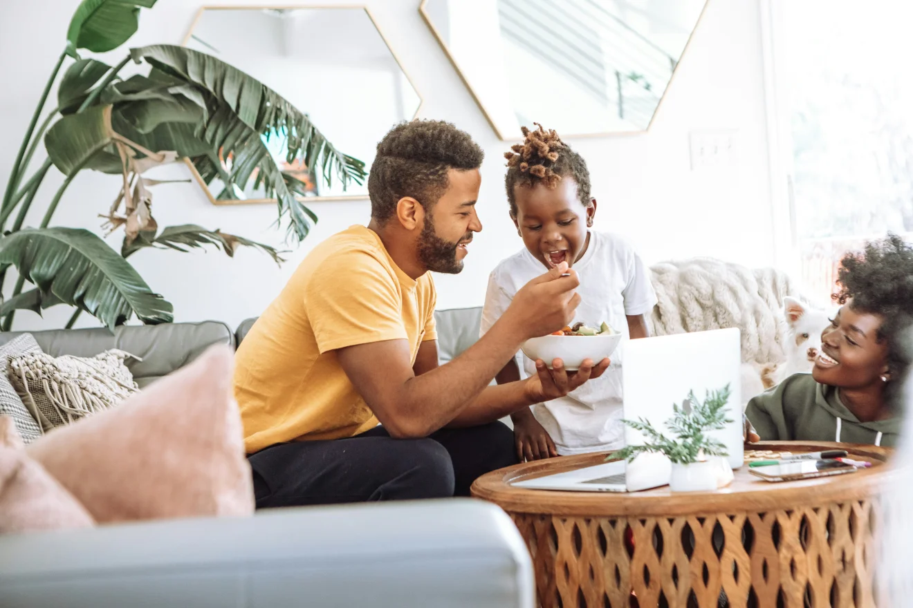 A family spending time together at home.