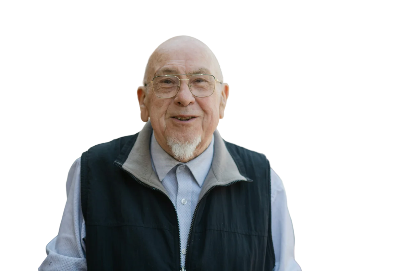 A resident smiling.